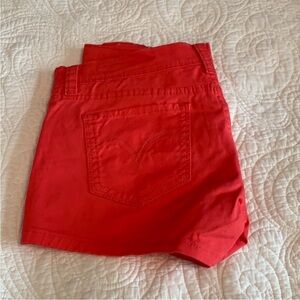 Levi's salmon-red High-Waisted Jean Shorts